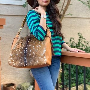 Axis hide leather purse